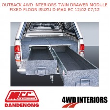 OUTBACK 4WD INTERIORS TWIN DRAWER MODULE FIXED FLOOR FITS ISUZU D-MAX EC